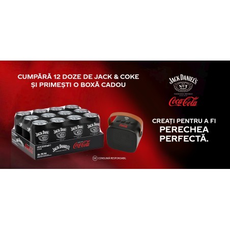 JACK DANIEL'S & COCA-COLA READY TO DRINK 12 X 0.33L + BOXA