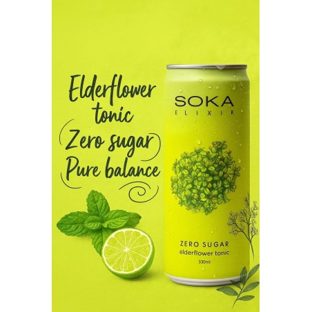 SOKA ELIXIR ELDERFLOWER TONIC 24 X 0.33L